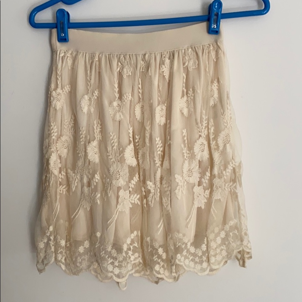 Forever 21 Skirt with Embroidered Overlay